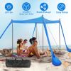 Beach Canopy Tent 10x10ft Sun Shelter Family Beach Tent Outdoor Shade UPF50+ with Sandbag Foldable Poles Carry Bag for Camping Trip Fishing Picnic