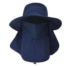 Fishing Bucket Hat Wide Brim Breathable Unisex Hat Sunlight-proof Removable Neck Face Fishing Cap For Fishing Hiking Traveling (Option: FishingBucketHat NBlue)