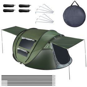 5-8 Person Pop Up Tent Automatic Setup Camping Tent Waterproof Instant Setup Tent with 4 Tent Poles 2 Mosquito Net Windows Carrying Bag for Hiking Cli (Option: Tent ProGreen58)