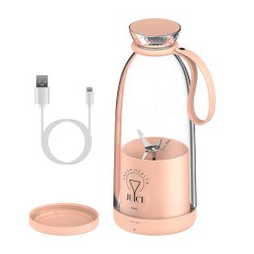 2-in-1 16.9OZ Portable Fruit Blender Electric Rechargeable Juice Cup for Shakes Smoothies Juice Personal Fruit Mixer with 6 Blades (Option: MiniBlender Pink)