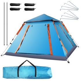 4-5 Person Camping Tent Outdoor Foldable Waterproof Tent with 2 Mosquito Nets Windows Carrying Bag for Hiking Climbing Adventure Fishing (Option: CampingTent Blue)