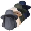 Fishing Bucket Hat Wide Brim Breathable Unisex Hat Sunlight-proof Removable Neck Face Fishing Cap For Fishing Hiking Traveling