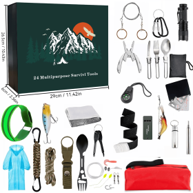 Men's Calendar Survival Kit 24-Day Christmas Countdown Emergency Survival Gear, Gift For Teens And Adults (Option: Attribute1)