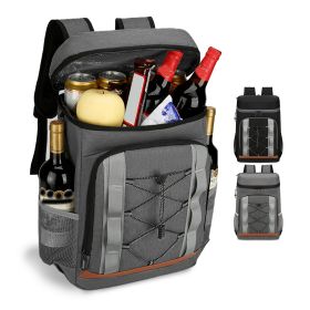 Cooler Backpack 36 Can Leakproof Insulated Cooler Backpack with 25L/6.6Gal for Picnic Camping Beach Hiking Fishing Travel (Option: CoolerBackpack Grey)