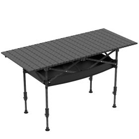 Portable Folding Camping Table With Adjustable Height Hanging Net Rustproof Carbon Steel Foldable Roll-Up Camping Table for Picnic Camping Hiking Beac (Option: CampingTable 120CM)