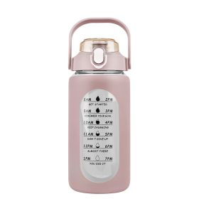 34Oz Glass Water Bottle Sports Water Bottle Motivational Water Bottle Water Intake Tracker Bottle with Straw Time Marker Silicone Sleeve Handle for Gy (Option: Bottle 32OZCoffee)